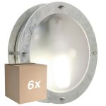 Opakowanie 6x Nordlux Malte Światło Ścienne Stal Ocynkowana Szary | 240mm - IP54 - Nadaje Się Do E27