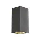 SLV Big Theo Up/Down Światło Ścienne Aluminium Antracyt | IP44 - Zewnętrzna - Nadaje Się Do 2x GU10 Max. 75W - Ściemnianie