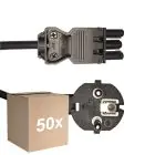 Opakowanie 50x Noxion GST-Kompatybilny Kabel zasilający - Płeć Żeńska + Schuko Europlug - Czarny 5m - 3 pole 0.75mm2
